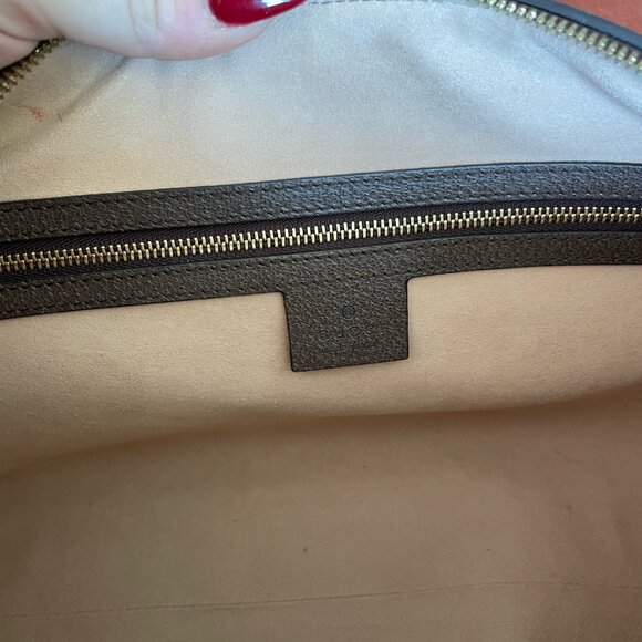 Gucci GG Supreme Ophidia Web Satchel with Leather Trim - Picture 4 of 5